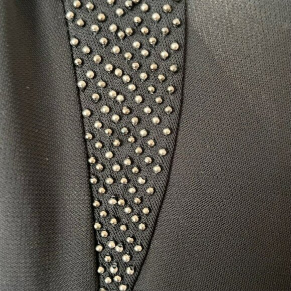 Robert Graham Sheer Beaded Top Ruched Sleeves Waterfall Neckline - Black - L* - Picture 6 of 7